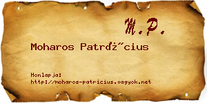 Moharos Patrícius névjegykártya